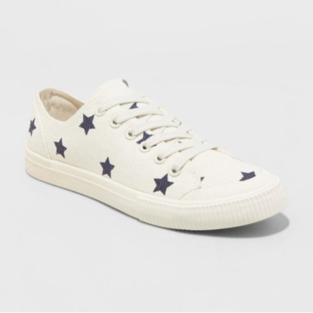 Universal Thread Brittin Navy Star Print Tennis lace up Sneakers Size 10